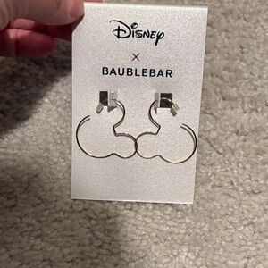 Disney x BaubleBar Gold Mickey Hoop Earrings